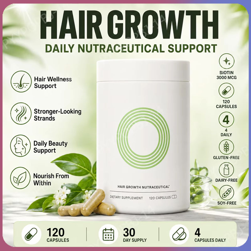 Herbal Supplement - كبسولات تغذية الشعر العشبية اليومية مع