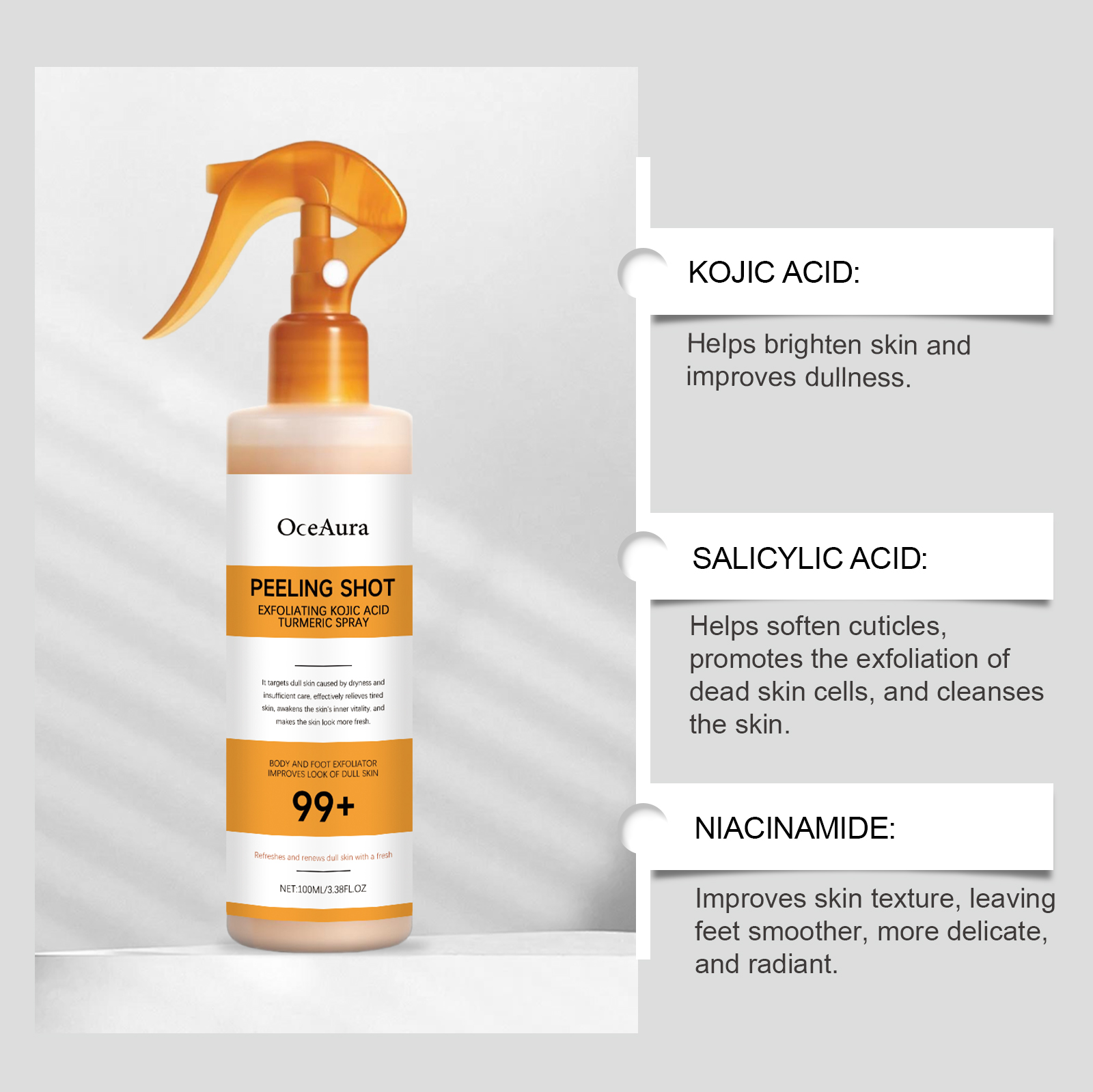 بخاخ تقشير وتنظيف وترطيب بحمض  - مراجعة Turmeric وسعره