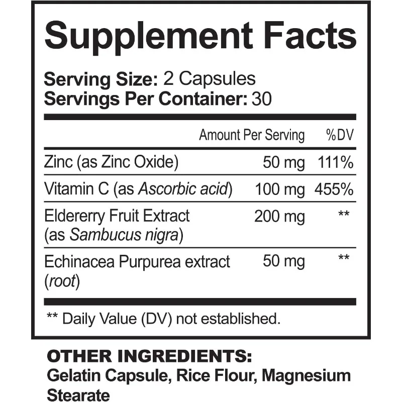 كبسولات الزنك 50 ملغ - تحتوي ع - مراجعة Echinacea وسعره